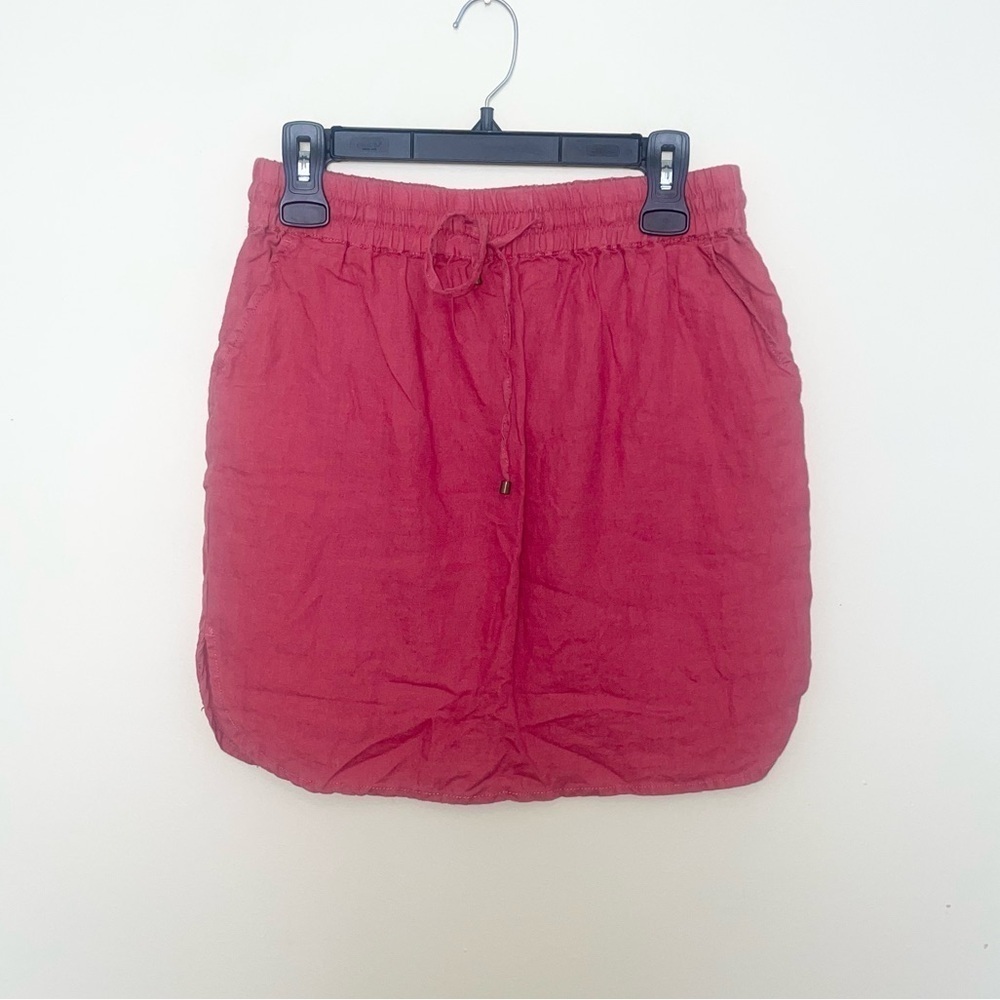 St. Tropez West 100% Linen Pink Skirt Size Small